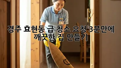 경주 효현동 급 청소 요청? 3분만에 깨끗한 집 만들기!